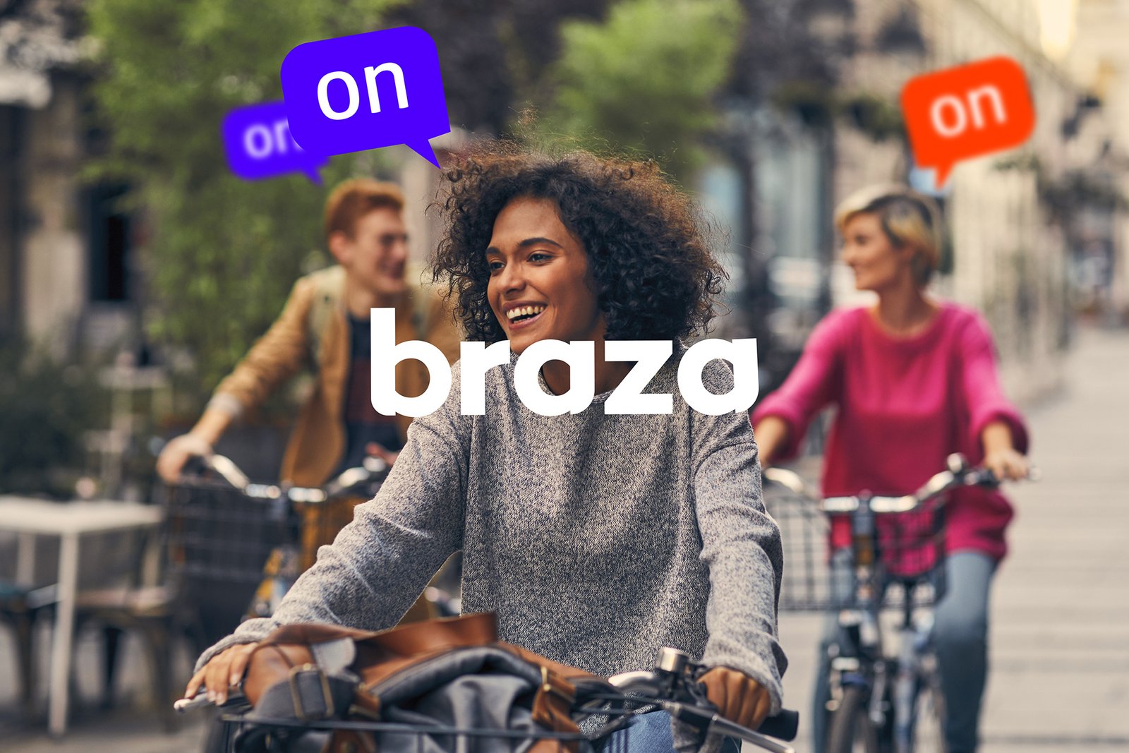 Friends Riding Bicycles In A City